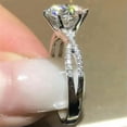 thumbnail image 3 of EOEMY Round Cubic Zircon Gorgeous 925 Silver Filled Ring Women Wedding Ring Sz 6-10-7, 3 of 5