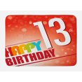 thumbnail image 1 of 13th Birthday Bath Mat, Retro Style Teenage Party Invitation Graphic Design with Bokeh Effect Rays, Non-Slip Plush Mat Bathroom Kitchen Laundry Room Decor, 29.5 X 17.5 Inches, Multicolor, Ambesonne, 1 of 2