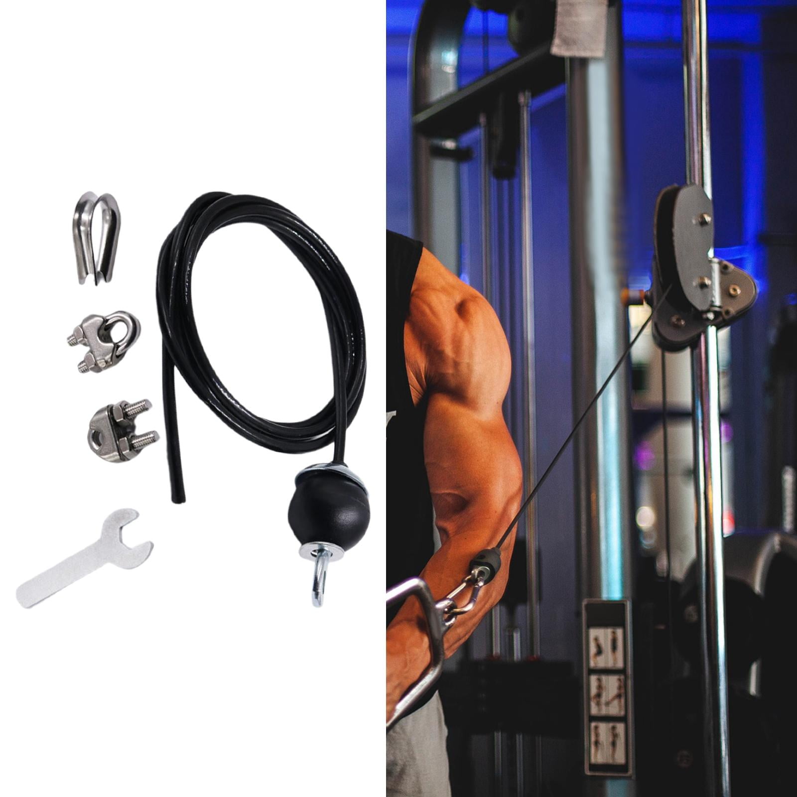 Bunblic Fitness Pulley Cable Replacement Cable Machine Accessories cable Pulley Attachments Heavy Duty Steel Wire Rope For Home Gym Adjustable Mu