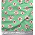 thumbnail image 1 of Soimoi Green Cotton Duck Fabric Lilies Floral Print Fabric by the Yard 56 Inch Wide, 1 of 1