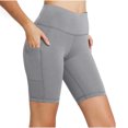 thumbnail image 4 of RYRJJ Biker Shorts Women with Pockets High Waisted Workout Tummy Control Gym Running Yoga Shorts(Gray,XXL), 4 of 9