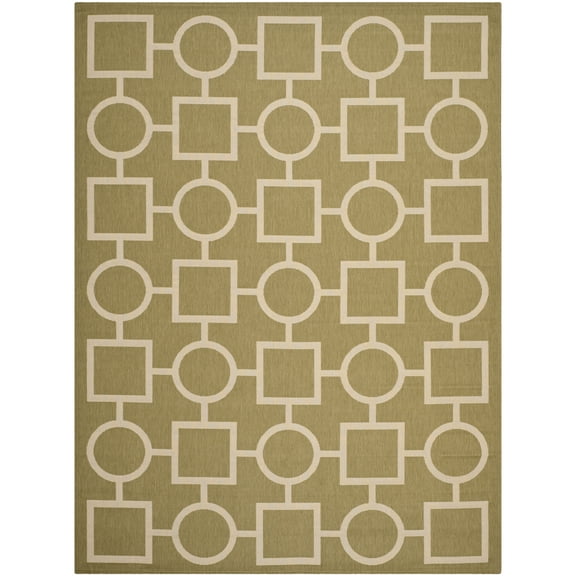 Safavieh Courtyard Archimedes Geometric Indoor/Outdoor Area Rug, Green/Beige, 8' x 11'