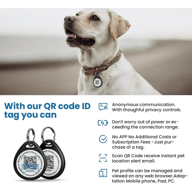Dog Tags Personalized, QR Code Pet ID Tags for Dog Collar, Online