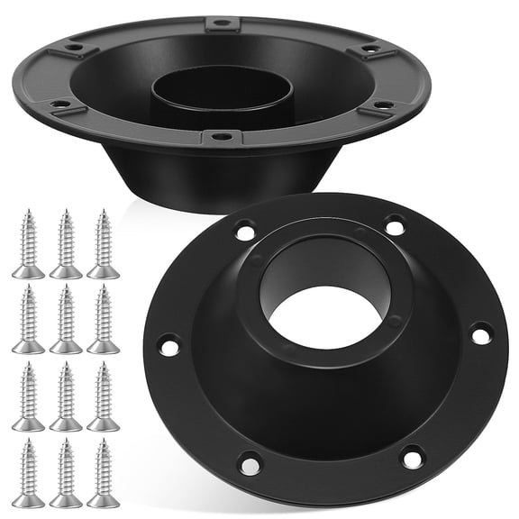 OUNONA 2Pcs Rv Table Mount Base Black Metal Camper Floor Mounting Kit with Flush Design