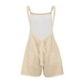 thumbnail image 7 of GILIGEGE Womens Rompers Jumpsuits Summer Vacation Beach Outfits 2025 Shorts Overalls Jumpers Loose Casual Soft Fashion Clothes Solid Color Shorts Summer Sleeveless Shortall Vacation Jumpsuits, 7 of 7