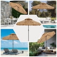 thumbnail image 6 of Autlaycil 9 ft 2-Tier Patio Tiki Umbrella, Hawaiian Thatched Umbrella with Push Button Tilt, Pool, Patio, Beach, 6 of 6