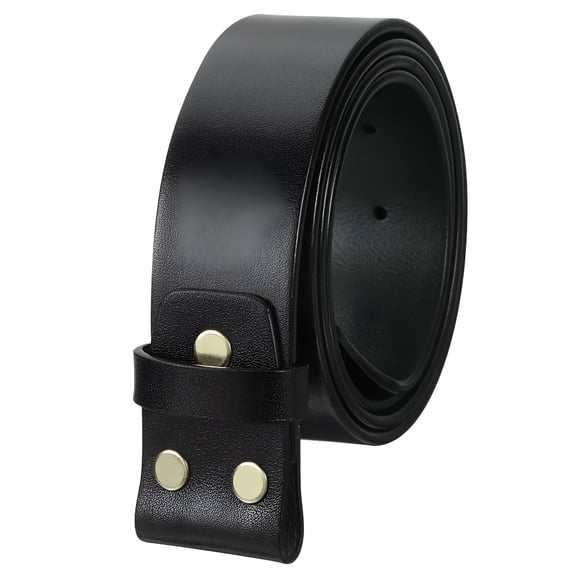 TELOLY Men Leather Belt Strap,1.5" Width for Plate Buckle Belts,belt loop straps for men (130cm,Black)