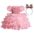 thumbnail image 1 of CNKOO Robes de Princesse pour Filles Robes de Vacances Robe pour Enfants Robe Sans Manches pour Filles Robe en Sequins Robe Tuftée Cadeau pour Halloween Noël, 1 of 8
