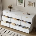 thumbnail image 3 of CQSXDA 9 Drawer Storage Cabinet in Classic Design, 63 Inch Wooden Dresser Ideal for Bedroom and Living Room Use，White, 3 of 13