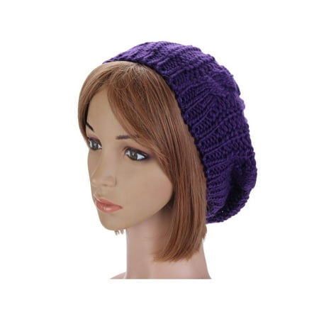 US Fashion Women Winter Warm Beret Cap Braided Baggy Knit Crochet Beanie Hat Ski - Walmart.com