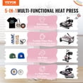 thumbnail image 3 of VEVOR 5-in-1 Heat Press Machine 15x15 inch with 30oz Tumbler Press for T-Shirts, Mugs, and Hats, 3 of 12