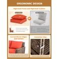 thumbnail image 4 of Krikacy Rattan Wide Seat 3-Seater Sofa With Storage Cabinet Coffee Table,All-Weather Chair,Red, 4 of 6