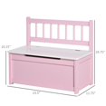 thumbnail image 2 of Pink MDF & Pinewood Toy Box Storage Chest with Pneumatic Lid - Kids' Room Organizer, 23.5" x 11.8" x 19.8" - Versatile Seating & Storage Solution, 2 of 7