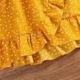 thumbnail image 6 of Tfken Outfit Set For Child Girls Daily Wear Polka Dot Print Flutter Sleeve Tank Skirt Square Neck Yellow Outfits Sets Size 9-11 Years, 6 of 6