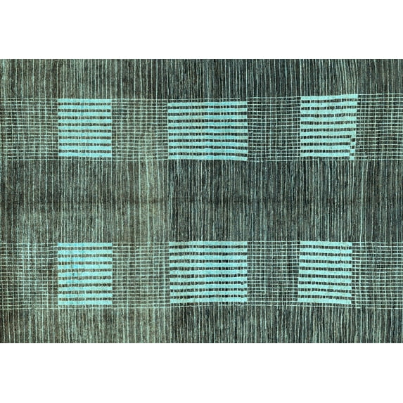 Ahgly Company Indoor Rectangle Abstract Light Blue Modern Area Rugs, 2' x 4'