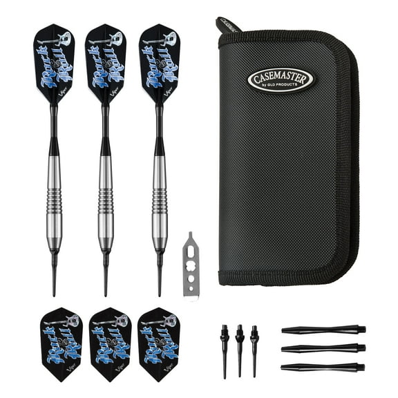 Viper Rock & Roll 18 Gram Soft Tip Darts & Casemaster Deluxe Black Dart Case