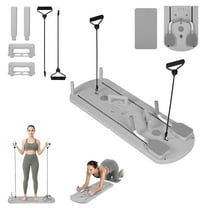 8-in-1 Foldable Home Gym Core Trainer with Resistance Bands - Multi-Function Workout Board for Full Body Exercise, Grey