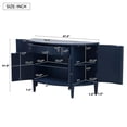 thumbnail image 3 of Atumon Accent Storage Cabinet, Curved Sideboard Cabinet, Modern Storage Cabinet with 4 Doors and Adjustable Shelves, Wood Accent Cabinet Furniture for Corridors Entryway Living Room, Blue, 3 of 10