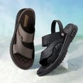 thumbnail image 3 of Hopeusnice Sandals for Men Thick-Soled Heel Breathable Soft Open Toe Sandals Non-Slip Trendy Men's Sandals Polyester Materials Summer Shoes for Beach Lightweight Walking Shoes Khaki 39, 3 of 3