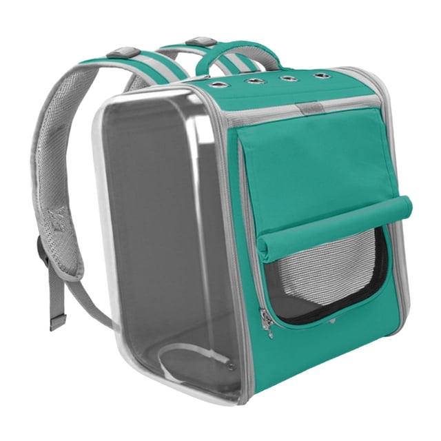 Pet Carrier ventana transparente más de llevar mochila portátil para caminar Verde Zulema Estuche portador