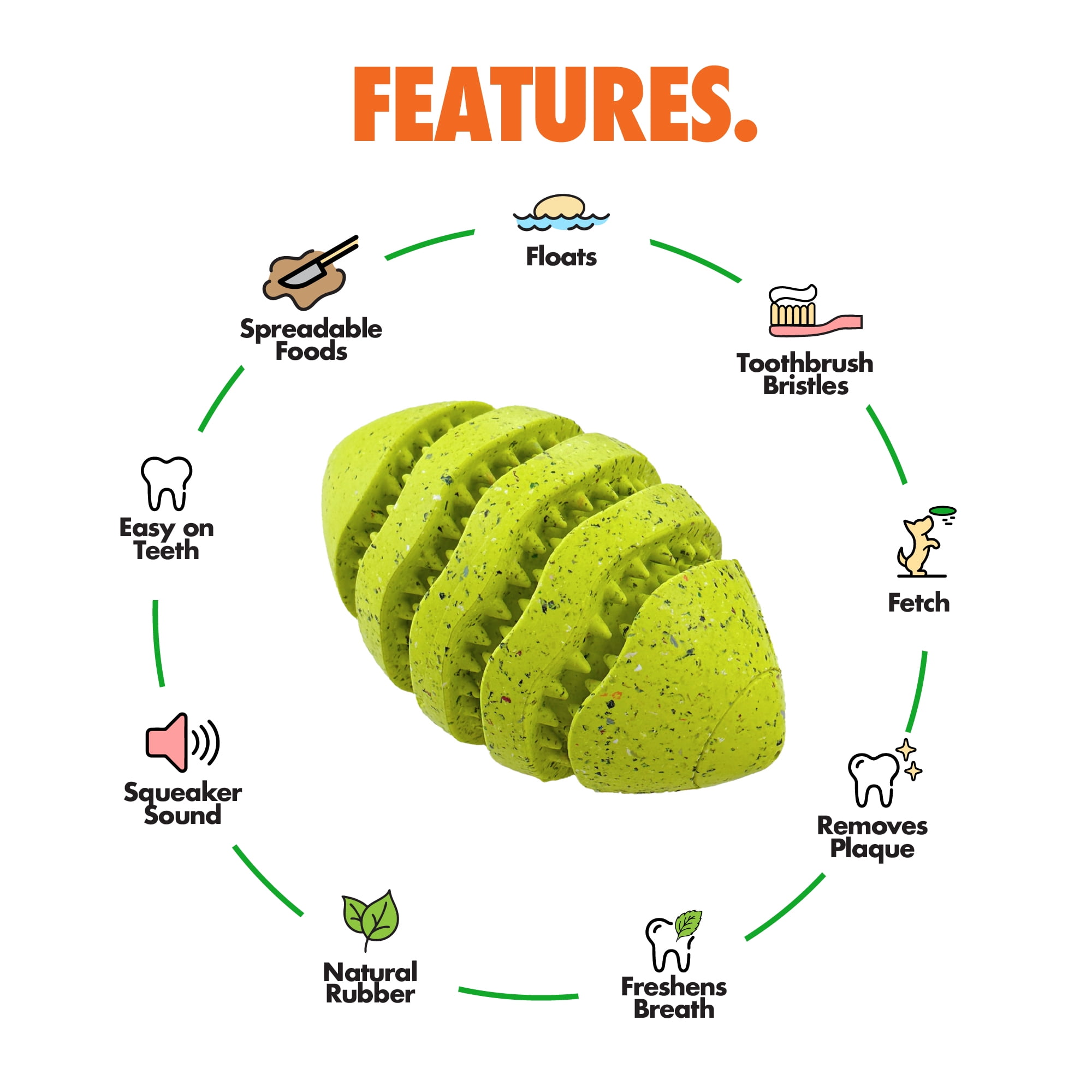 Max Fusion Made with Nike Grind Spiro Football Dog Toy