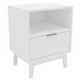 thumbnail image 4 of Polifurniture Victoria Modern 1 Drawer Nightstand with Open Shelf, White, 4 of 11