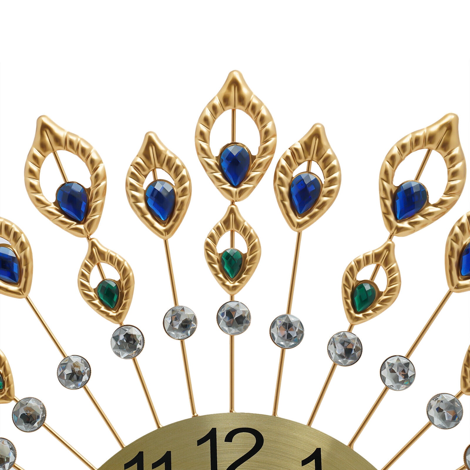 FETCOI Large Luxury Wall Clocks Elegant Design Non-Ticking for Living Room Home Decor
