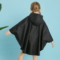 thumbnail image 4 of Cnbwig Toddler Rain Jacket Girls Raincoat Solid Color Cape Raincoat Hooded Rain Wear Lightweight Pullover Outdoor Play School Daily Use Loose Waterproof Outdoor Rainwear A Black 9-11 T, 4 of 8