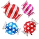 thumbnail image 3 of 5 globos de aluminio con diseño de rayas grandes y puntos de caramelo para decoración de fiestas, 50 x 38, 48 rojo, 3 of 9