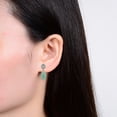 thumbnail image 4 of Sterling Silver with Natural Green Aventurine Dangle Earrings, 4 of 4