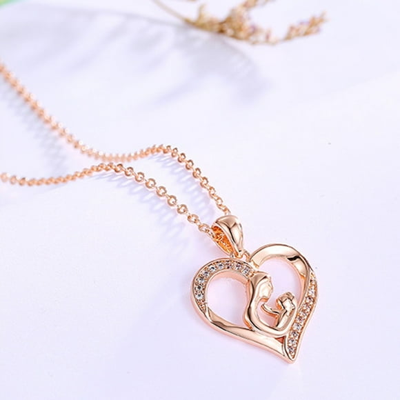 Pisexur Valentines Day Gifts Mother and Child Heart Pendant Necklace Jewelry Gifts for Grandmother Mom Valentines Day Gifts for Her