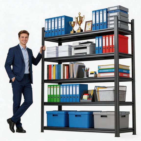 72" H Garage Shelving Unit, Garage Storage Shelves 2500LBS Heavy Duty Shelving, Adjustable 5 Tier Metal Shelving Utility Shelf, Storage Rack for Industrial, Warehouse, Basement (16" D*36" W*72" H)