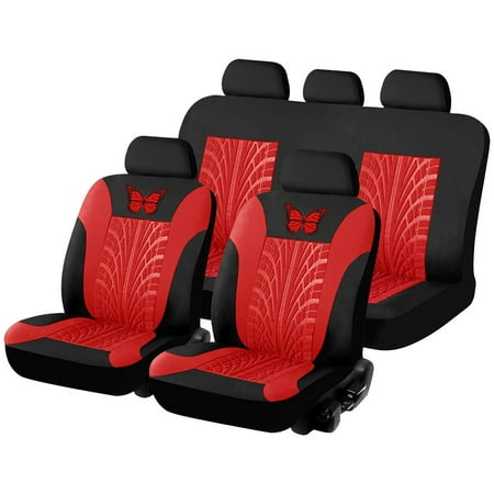 Mymisisa Car Seat Cover Set Erfly, Red Leather Bench Seat Cover