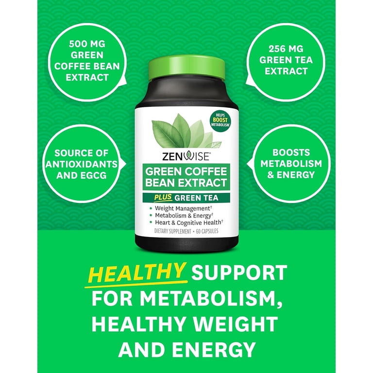 Zenwise Green Tea Extract with Green Coffee Bean, Supports
