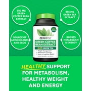Zenwise Health Green Tea Extract with Green Coffee Bean Extract - Vegan Skin & Heart Support + Brain Health & Memory Boost - 60 Count