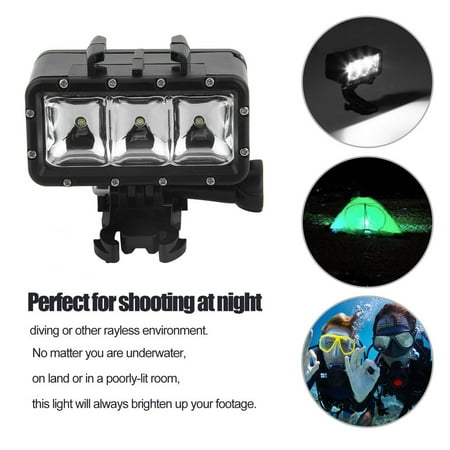 30m Underwater LED Waterproof Diving Spotlight Camera Night Shooting Lamp