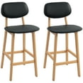 thumbnail image 1 of HOMCOM Bar Stools Set of 2, Counter Height Barstools with Solid Wood Legs, 1 of 10