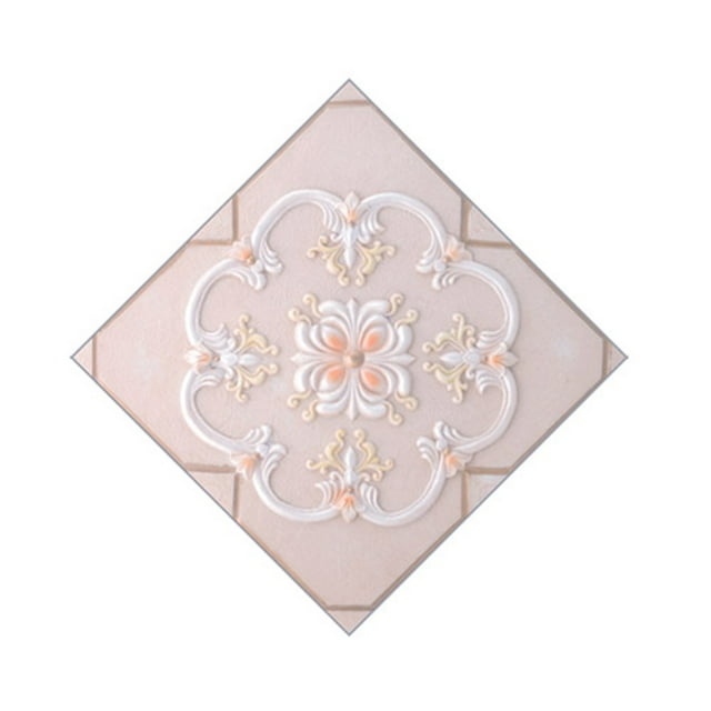 Electronicheart 10pcs 3D Diagonal Tile Seam Stickers Film Self Adhesive Floor Wall Decorative Tiles Sticker