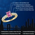 thumbnail image 2 of Gem Stone King 14K Two Tone Gold Pink Moissanite and Lab Grown Diamond Engagement Ring for Women | 1.88 Cttw | Octagon 7X5MM | Gemstone Birthstone | Size 5, 2 of 6