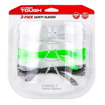 Hyper Tough 3-Pack Safety Glasses with Z87.1 Poly-Carbonate Lens HTS-3PK