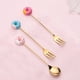 thumbnail image 2 of Fork-Donut Herramienta linda del postre del tenedor del café de la historieta del acero inoxidable azul, 2 of 5
