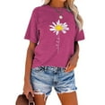 thumbnail image 2 of XCHQRTI Daisy Shirt Womens Be Kind Graphic Casual Short Sleeve Tee Top, 2 of 9