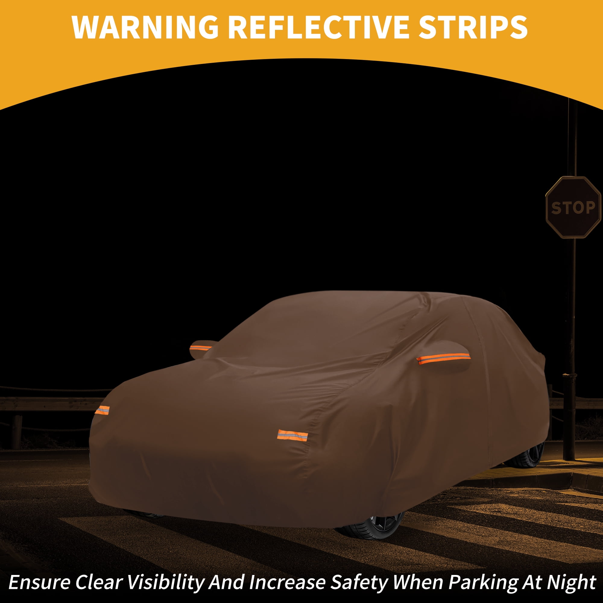 Unique Bargains Auto Cover Aluminum Film Orange 205.91"x58.27"x50.39"
