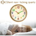 thumbnail image 4 of KABB Kids Wall Clock 12 Inch Quartz Analog Battery Operated Silent Non-Ticking, Easy to Read, 4 of 7