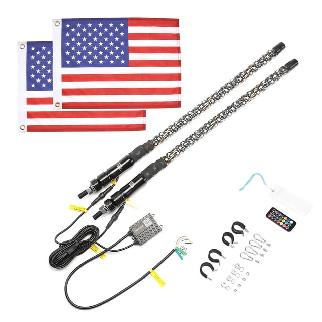 Luces LED tipo látigo KEMIMOTO de 2 pies para UTV, ATV, buggy boat offroad