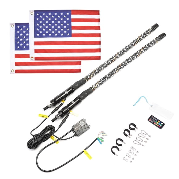 Luces LED tipo látigo KEMIMOTO de 2 pies para UTV, ATV, buggy boat offroad