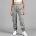 thumbnail image 7 of Cargo Pants Women High Waisted Baggy Wide Leg Cargo Joggers Athletic Sweatpants With Pockets Flowy Pants, 7 of 7