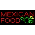 thumbnail image 1 of Mexican Food Logo LED Neon Sign 13 x 32 - inches, Black Square Cut Acrylic Backing, with Dimmer - Bright and Premium built indoor LED Neon Sign for restaurant window and interior decor., 1 of 7