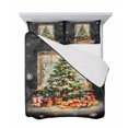 thumbnail image 7 of Quilts Twin-XL Size Bedding Set, Black Christmas Tree Lightweight Quilted Comforter, Watercolor Xmas Snowflake Soft Reversible Bedspread Coverlet with Pillow Covers for All Season, 68" x 98", 7 of 7