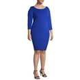 thumbnail image 3 of Ella Samani Women's Plus Size Boat Neck Fitted Dress, 3 of 6
